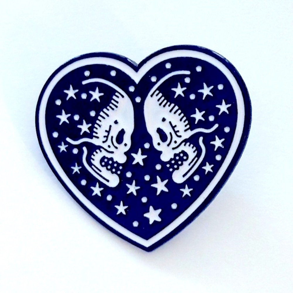Love Skeletons Unisex Enamel Pin, NWT